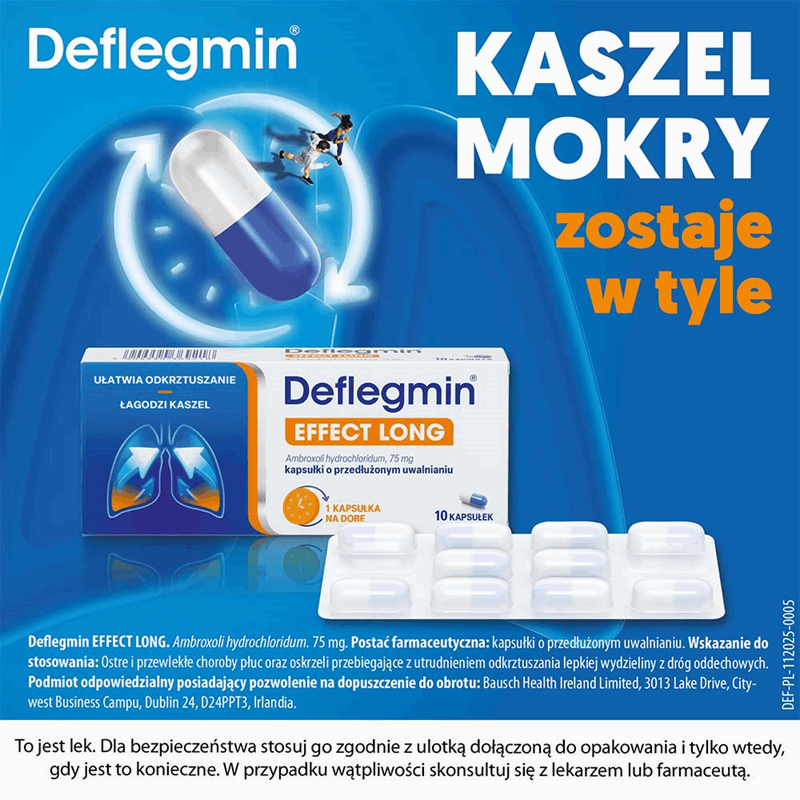Deflegmin Effect Long 75 mg kapsułki o przedłużonym uwalnianiu, 10 szt.