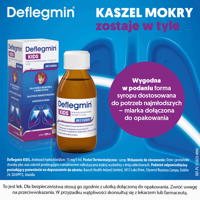 Deflegmin Kids 15 mg/5 ml syrop, 120 ml