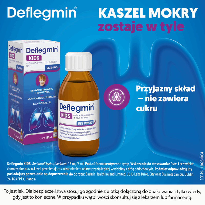 Deflegmin Kids 15 mg/5 ml syrop, 120 ml