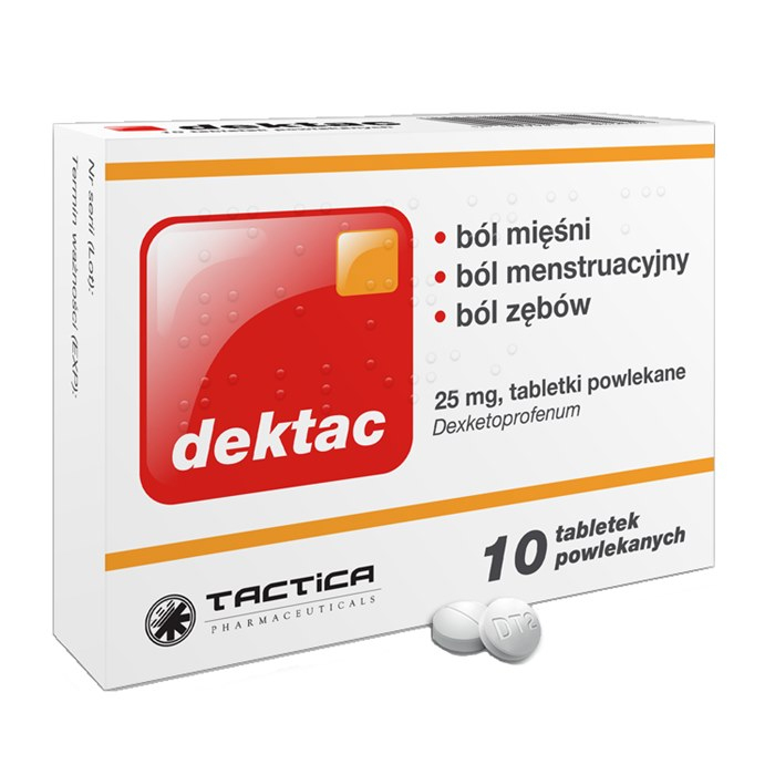 Dektac 25 mg tabletki powlekane przeciwbólowe, 10 szt.