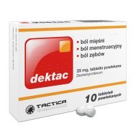 Dektac 25 mg tabletki powlekane przeciwbólowe, 10 szt.