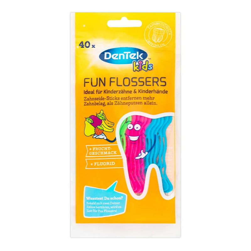 DenTek Kids Fun Flossers Wykałaczki z nicią dentystyczną dla dzieci, 40 szt.