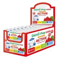 Denti-Pop Uczeń Active lizaki z witaminami o smaku poziomkowym, 40 szt.