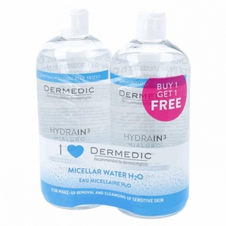 Dermedic Hydrain 3 Hialuro płyn micelarny H2O, 2 x 500 ml