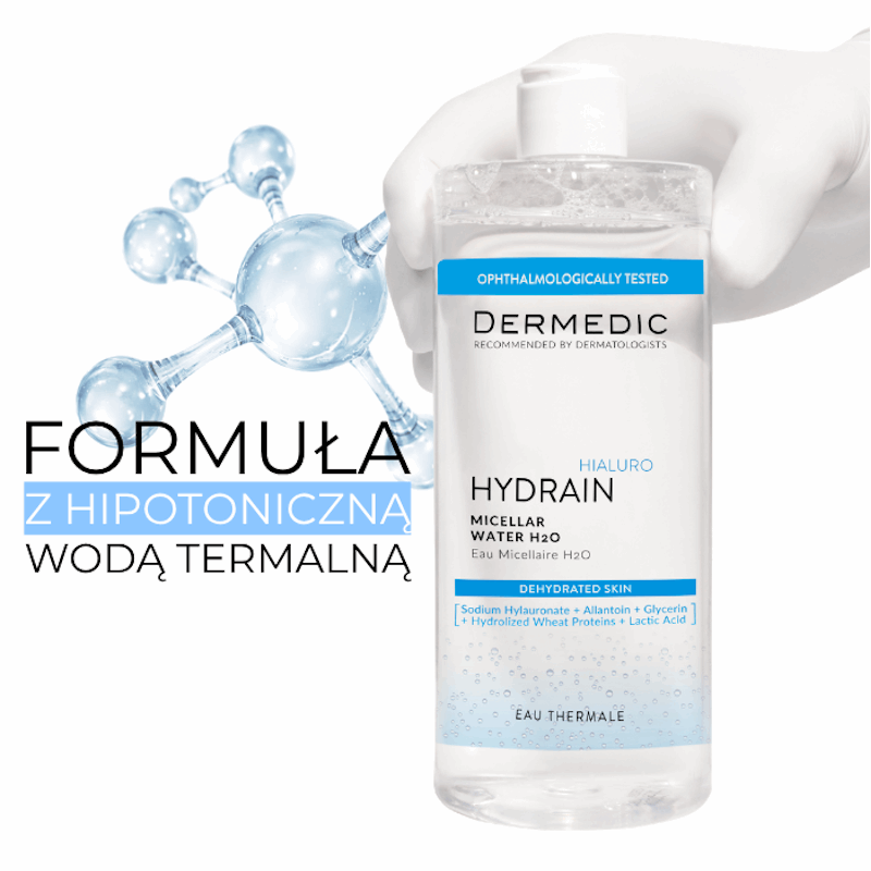 Dermedic Hydrain 3 Hialuro płyn micelarny H2O, 500 ml