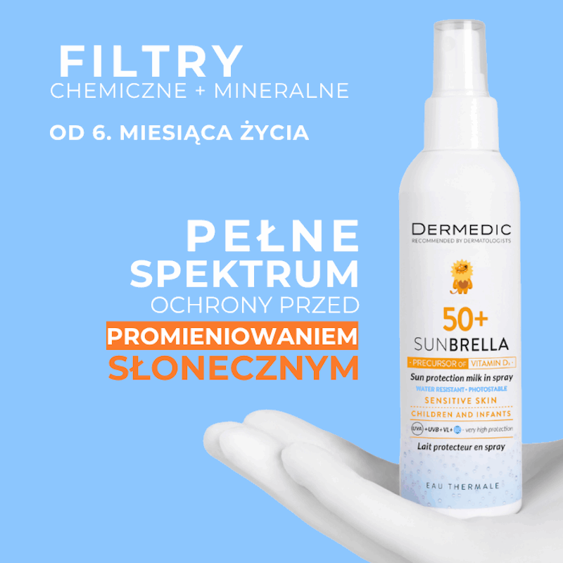 Dermedic Sunbrella mleczko ochronne dla dzieci w sprayu SPF50+, 150 ml