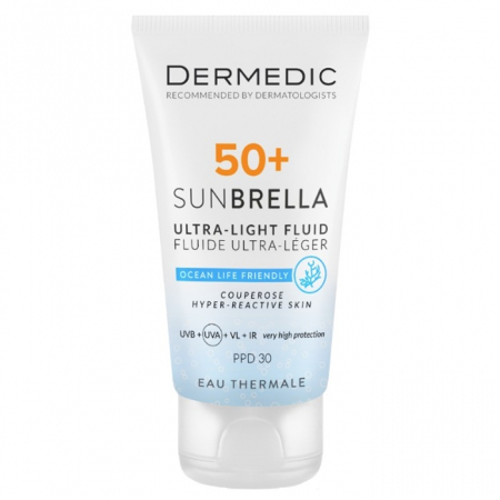 Dermedic Sunbrella SPF 50+ Ultralekki krem ochronny do skóry naczynkowej, 40 ml