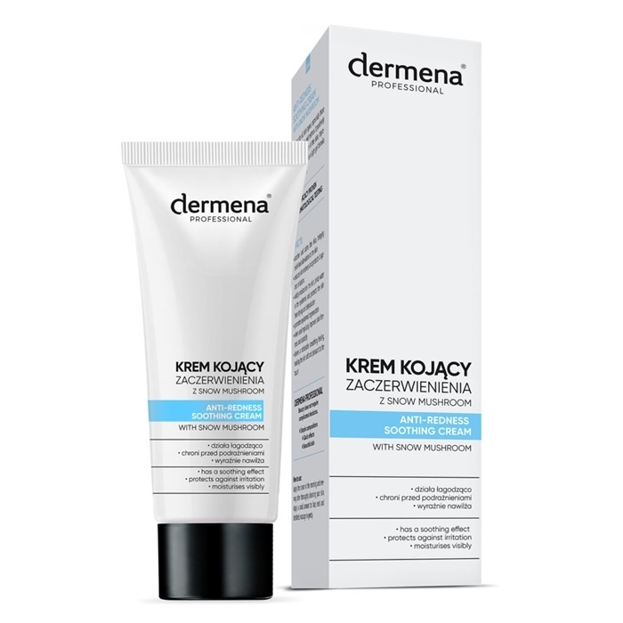 DERMENA PROFESSIONAL Krem kojący zaczerwienienia z snow mushroom 50 ml