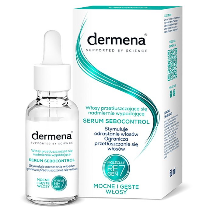 Dermena Sebocontrol serum do włosów przetłuszczających się i nadmiernie wypadających, 50 ml