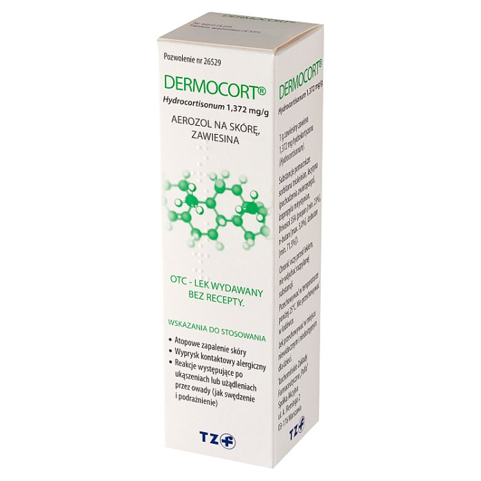 Dermocort 1,372 mg/g aerozol na skórę 38,25 g