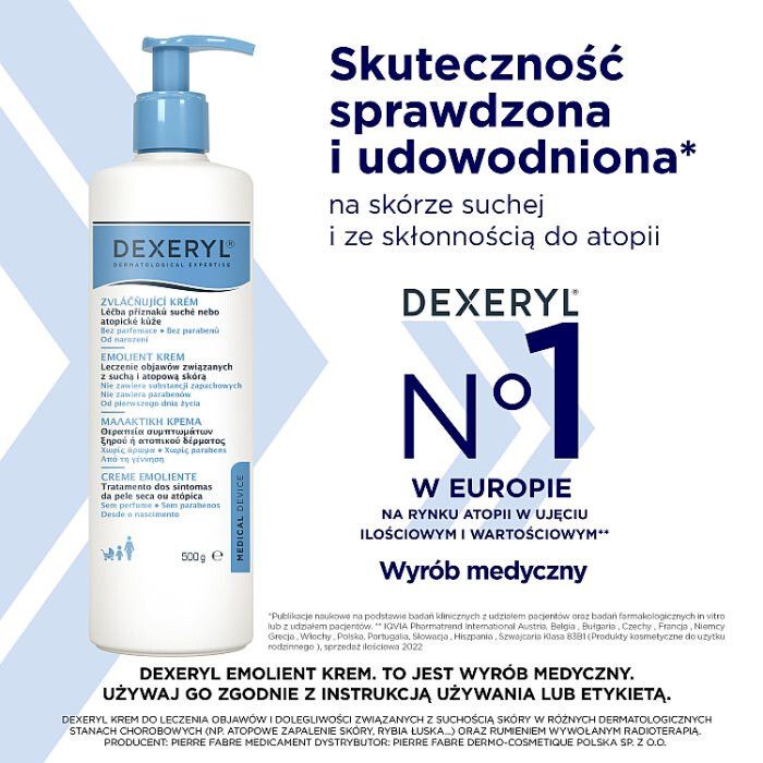 Dexeryl krem emolient do skóry, suchej i atopowej, 500 g