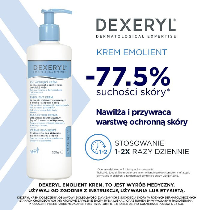 Dexeryl krem emolient do skóry, suchej i atopowej, 500 g