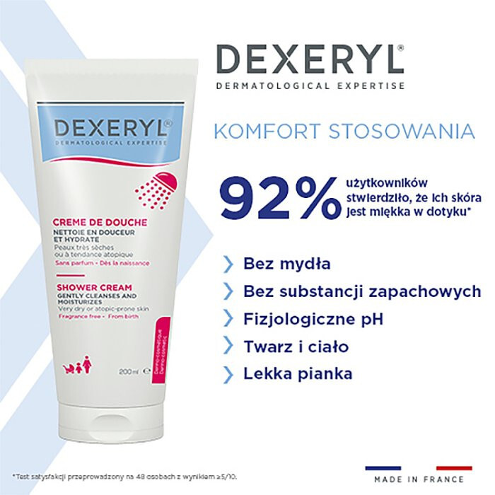Dexeryl Shower krem myjący pod prysznic do skóry suchej i atopowej, 200 ml