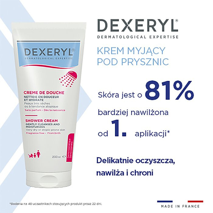 Dexeryl Shower krem myjący pod prysznic do skóry suchej i atopowej, 200 ml