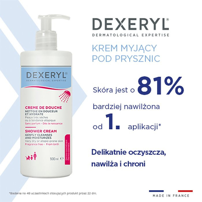 Dexeryl Shower krem myjący pod prysznic do skóry suchej i atopowej, 500 ml