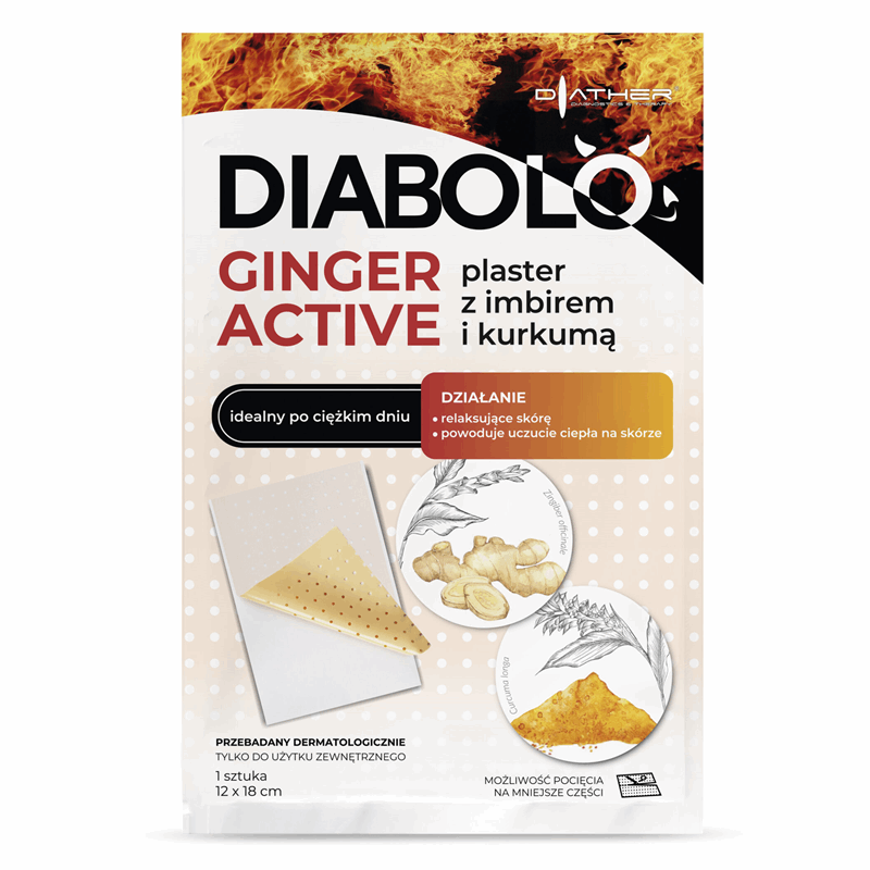 Diabolo Ginger Active plaster z imbirem i kurkumą, 1 szt.