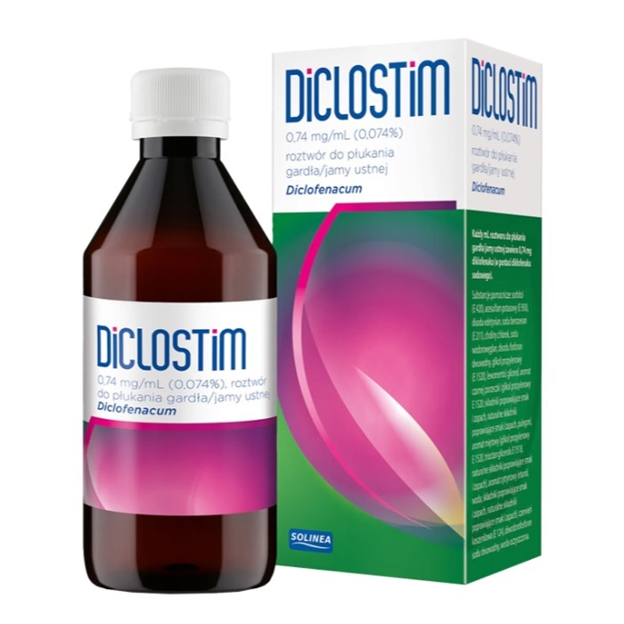Diclostim roztwór do płukania gardła i jamy ustnej, 150 ml