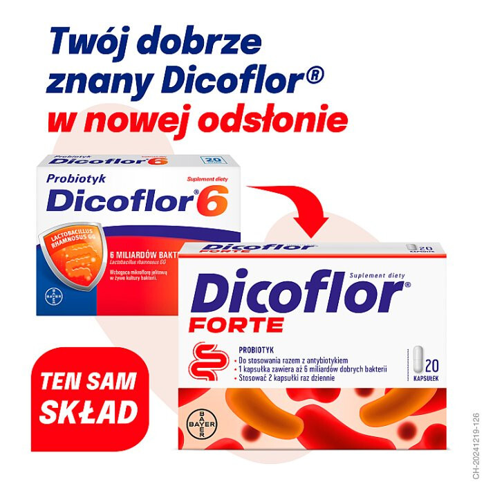 Dicoflor Forte probiotyk w kapsułkach, 20 szt.