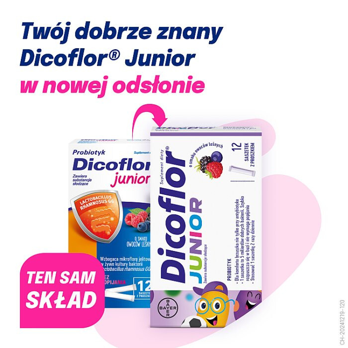 Dicoflor Junior 12 saszetek z proszkiem