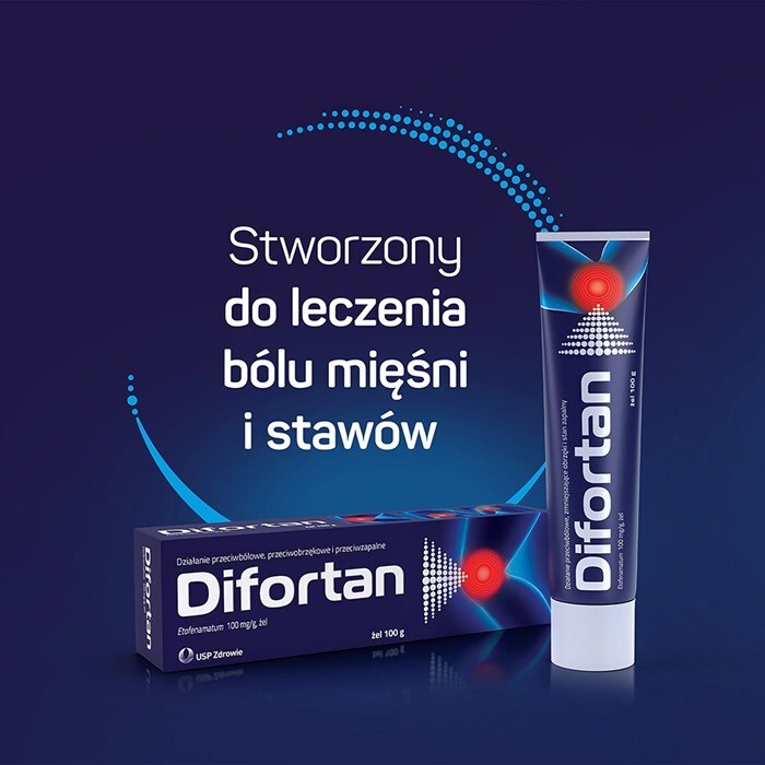 Difortan 100 mg/g żel przeciwbólowy i przeciwzapalny, 100 g