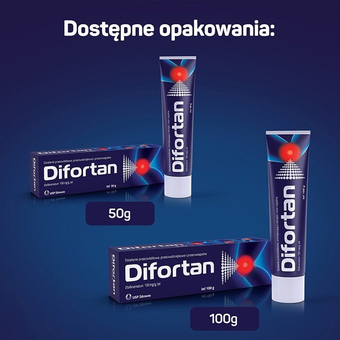 Difortan 100 mg/g żel przeciwbólowy i przeciwzapalny, 100 g