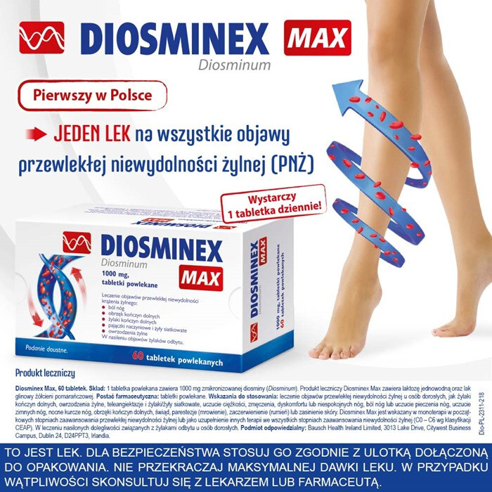 Diosminex Max 1000 mg  60 tabletek powlekanych