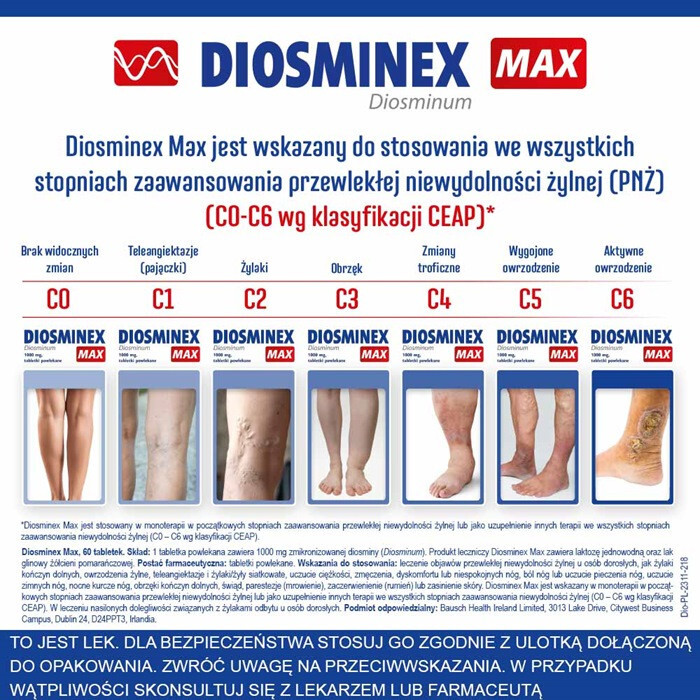 Diosminex Max 1000 mg  60 tabletek powlekanych