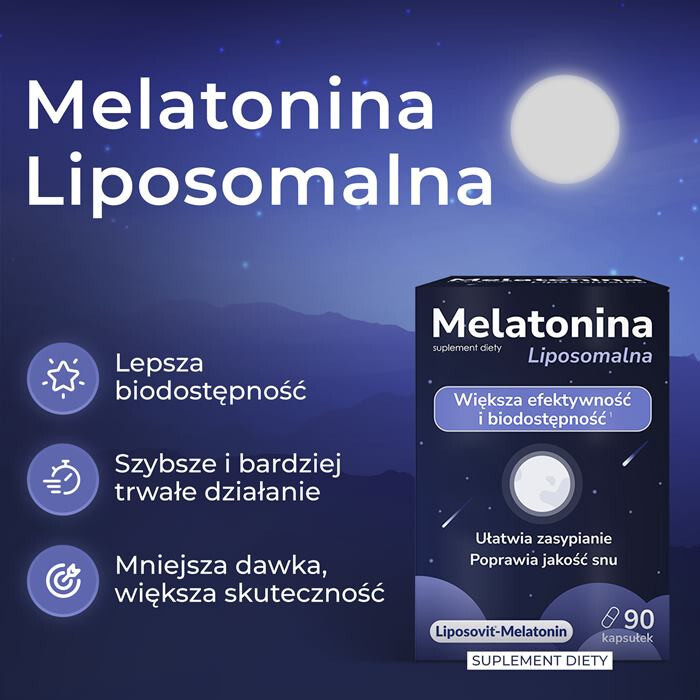 Domowa Apteczka Melatonina Liposomalna kapsułki ułatwiające zasypianie, 90 szt.