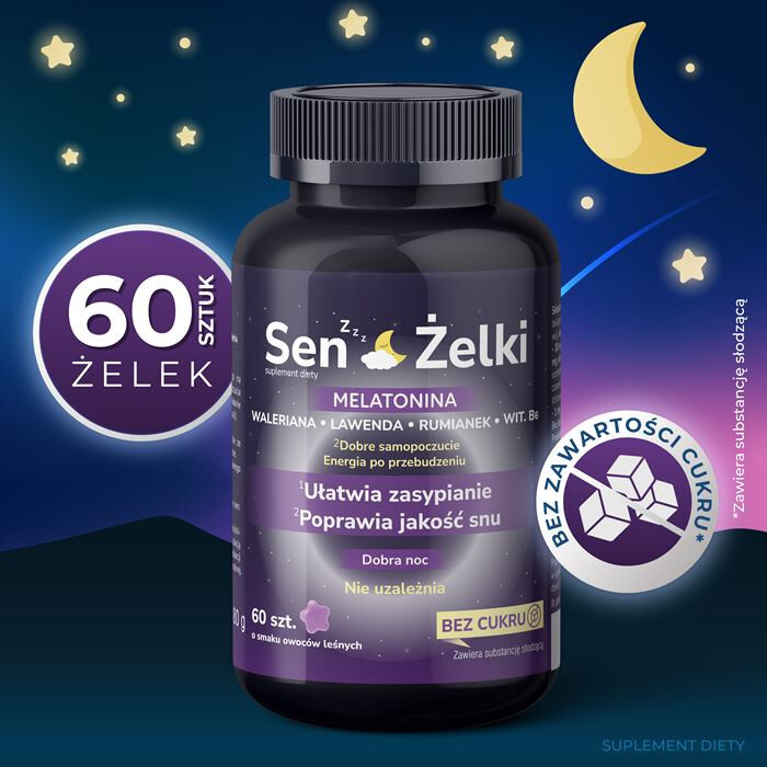 Domowa Apteczka Sen Żelki z melatoniną bez cukru, 60 szt.