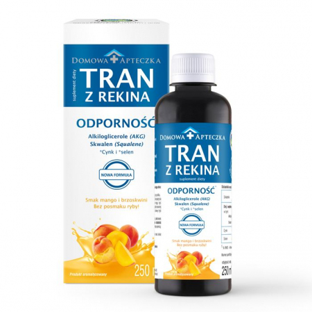 Domowa Apteczka Tran z rekina o smaku mango i brzoskwini na odporność, 250 ml