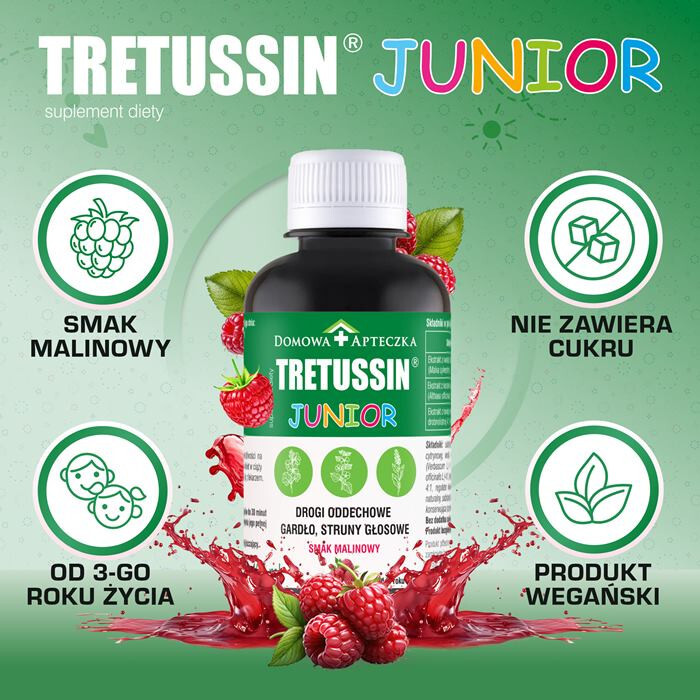 Domowa Apteczka Tretussin Junior płyn na gardło dla dzieci, 165 ml