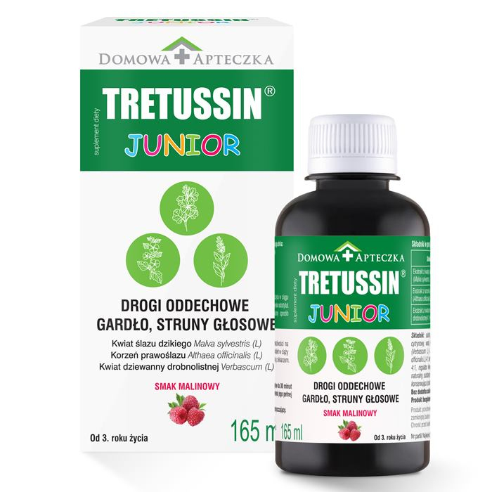 Domowa Apteczka Tretussin Junior płyn na gardło dla dzieci, 165 ml