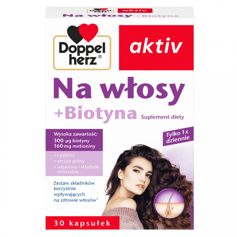Doppelherz Aktiv Na Włosy + Biotyna kapsułki, 30 szt.
