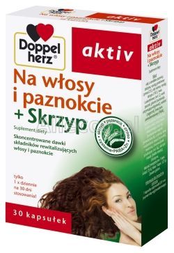 DOPPELHERZ AKTIV Na włosy i paznokcie + skrzyp 30 kaps.