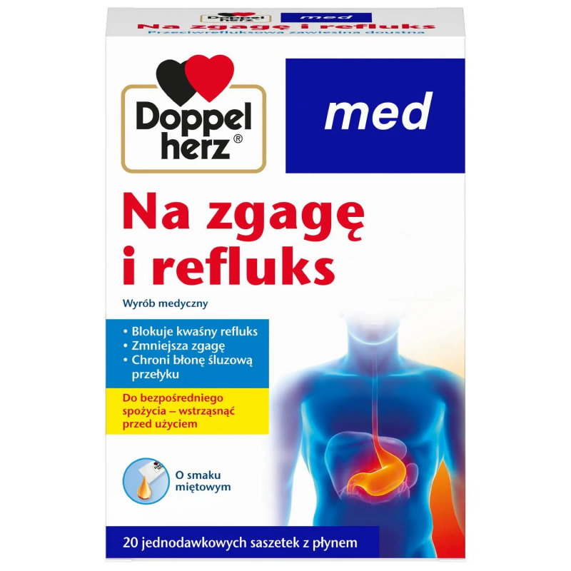 Doppelherz Med Na zgagę i refluks saszetki, 20 szt.