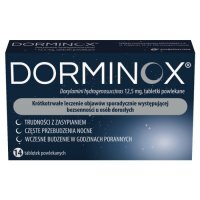 Dorminox 12,5 mg tabletki na dobry sen i trudności z zasypianiem, 14 szt.