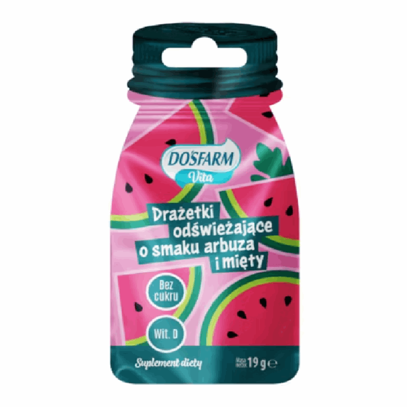 Dosfarm Vita Drażetki odświeżające o smaku arbuza i mięty, 19 g