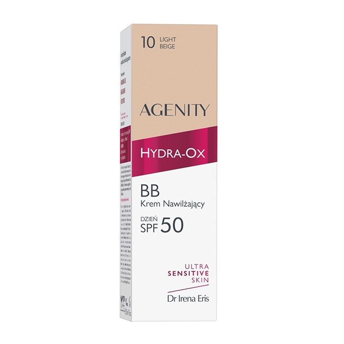 Dr Irena Eris Agenity Hydra-Ox Nawilżający krem BB na dzień SPF 50 Leight Beige, 30 ml