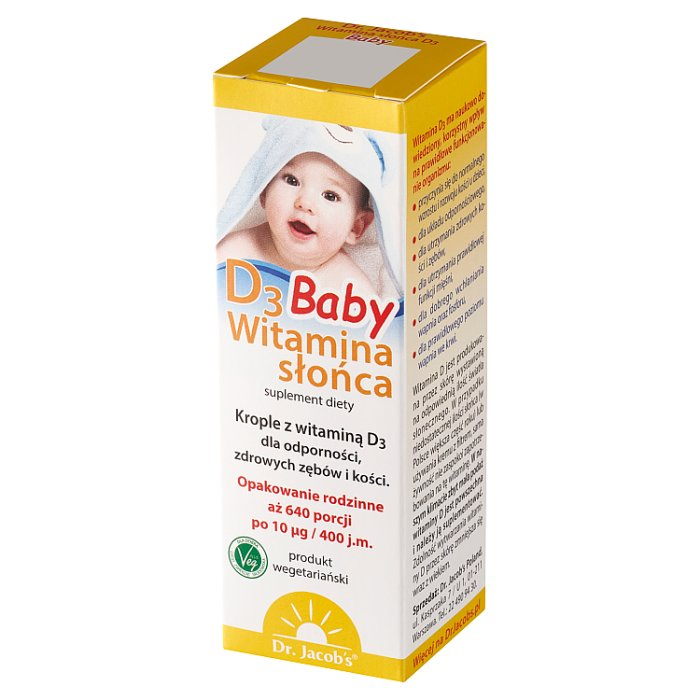 Dr. Jacob's D3 Baby Witamina Słońca krople dla dzieci, 20 ml