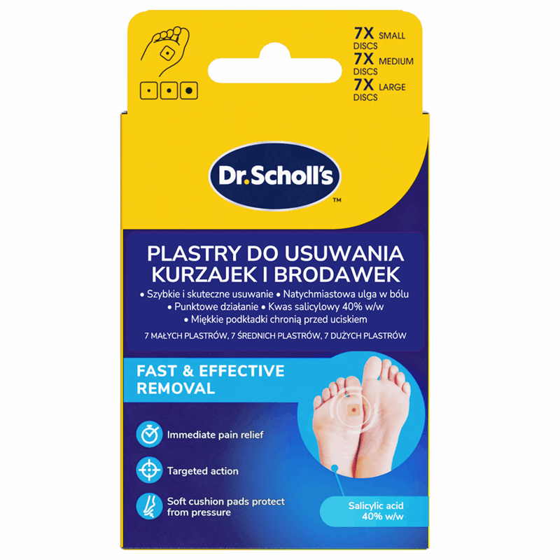 Dr.Scholl's Plastry do usuwania kurzajek i brodawek, 21 szt.