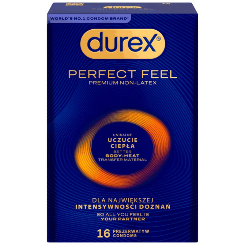 Durex Perfect Feel prezerwatywy bez lateksu, 16 szt.