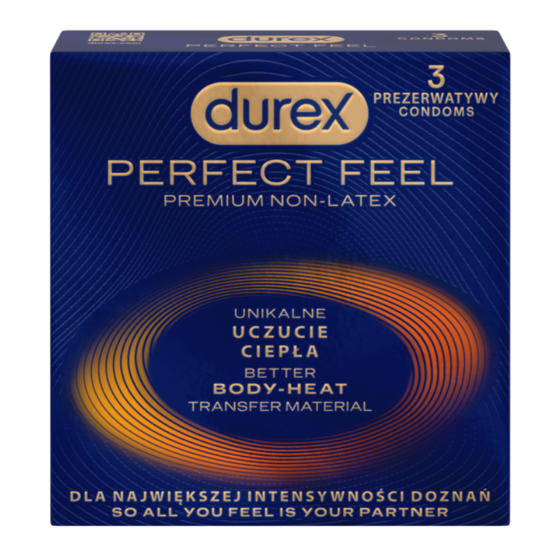 Durex Perfect Feel prezerwatywy bez lateksu, 3 szt.