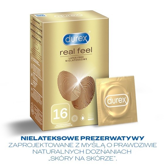 Durex prezerwatywy bez lateksu Real Feel 16 szt bezlateksowe