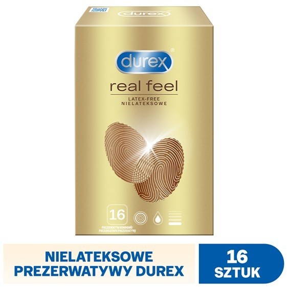 Durex prezerwatywy bez lateksu Real Feel 16 szt bezlateksowe