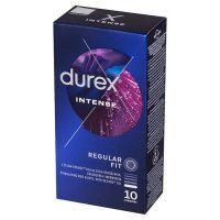 Durex prezerwatywy Intense 10 szt z wypustkami prążkami żel stymulujący