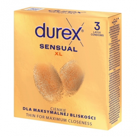Durex Sensual XL prezerwatywy supercienkie, 3 szt.