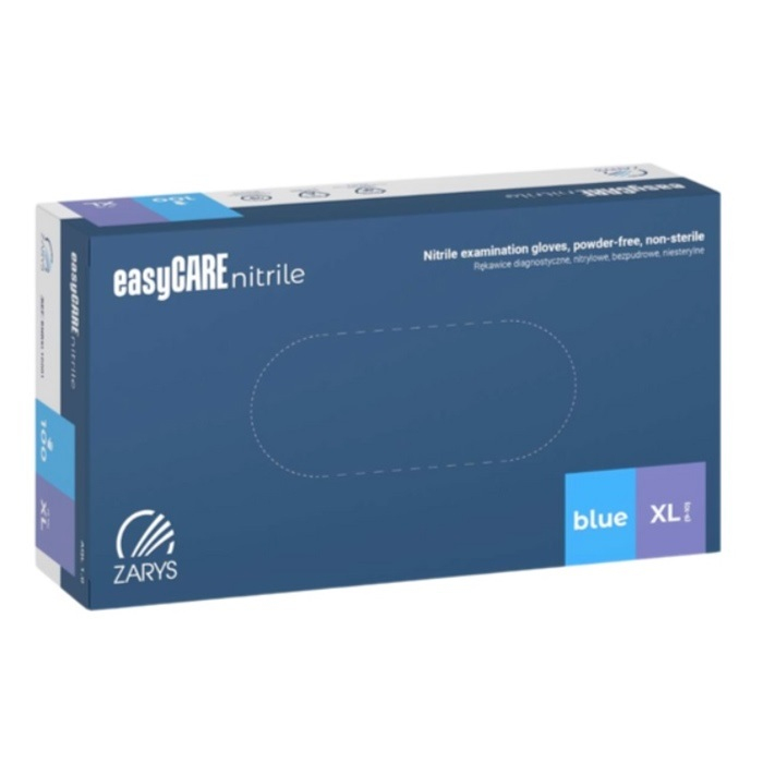 EasyCare rękawice nitrylowe bezpudrowe niebieskie rozmiar XL, 100 szt.