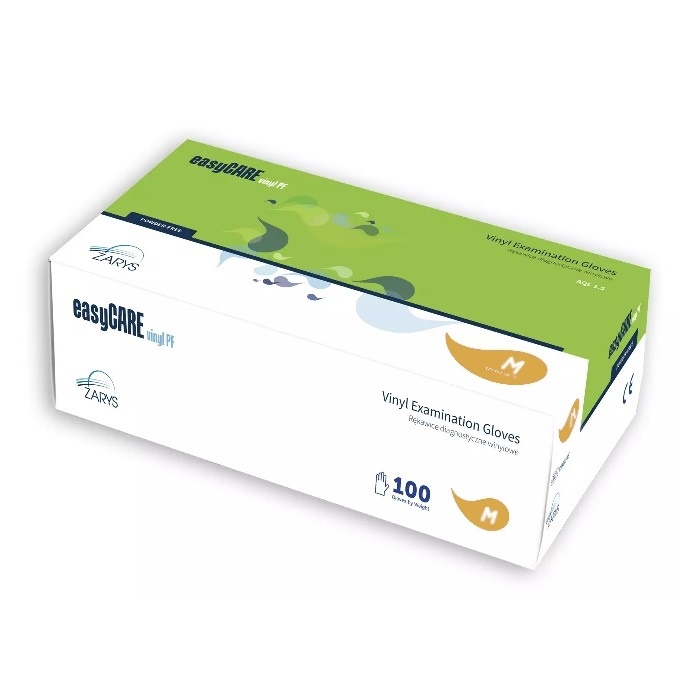 EasyCare rękawice winylowe bezpudrowe niesterylne rozmiar M, 100 szt.