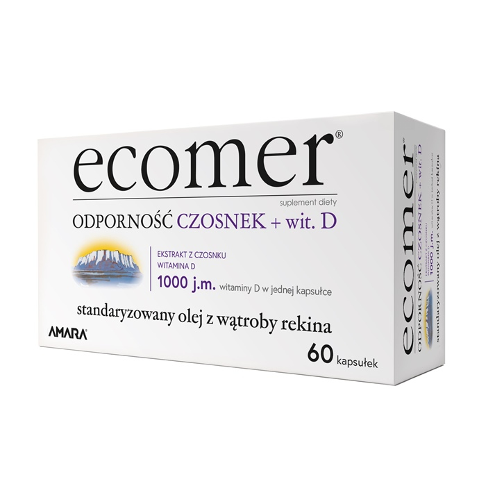 Ecomer Odporność kapsułki na odporność z czosnkiem i witaminą D, 60 szt.