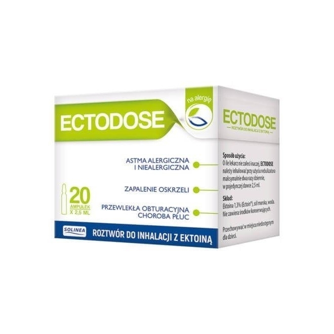 Ectodose roztwór do inhalacji z ektoiną, 20 ampułek po 2,5 ml